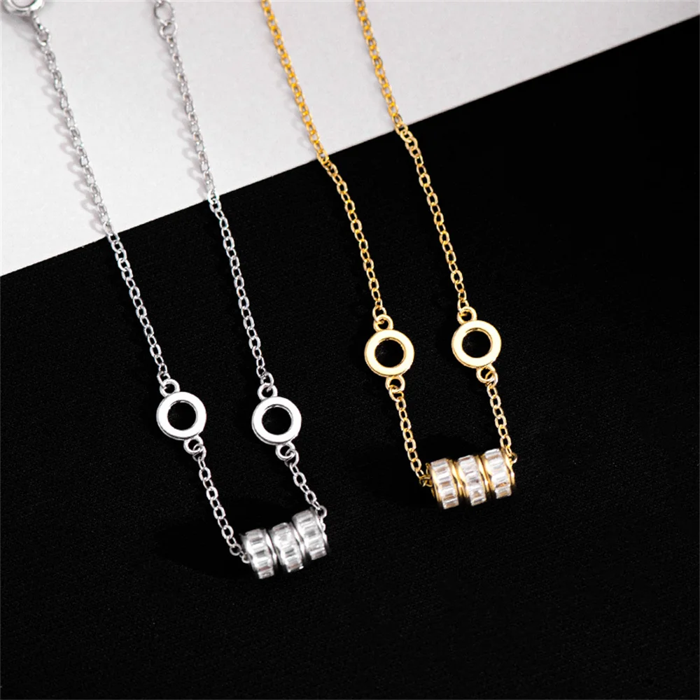 

Korean Women's Circle Bracelet, S925 Sterling Silver, Lucky Small Spinning Beads Light Luxury High-End Minimalist Versatile