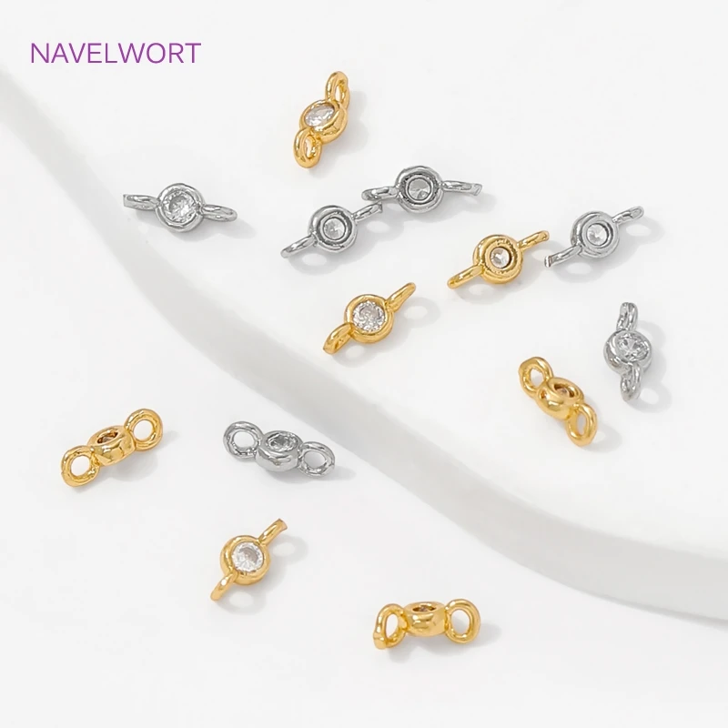 18K Gold Plated With Zircon Connectors For Jewelry Making,Brass Connector Charms,DIY Earring Making Supplies,Jewelry Connector image 3