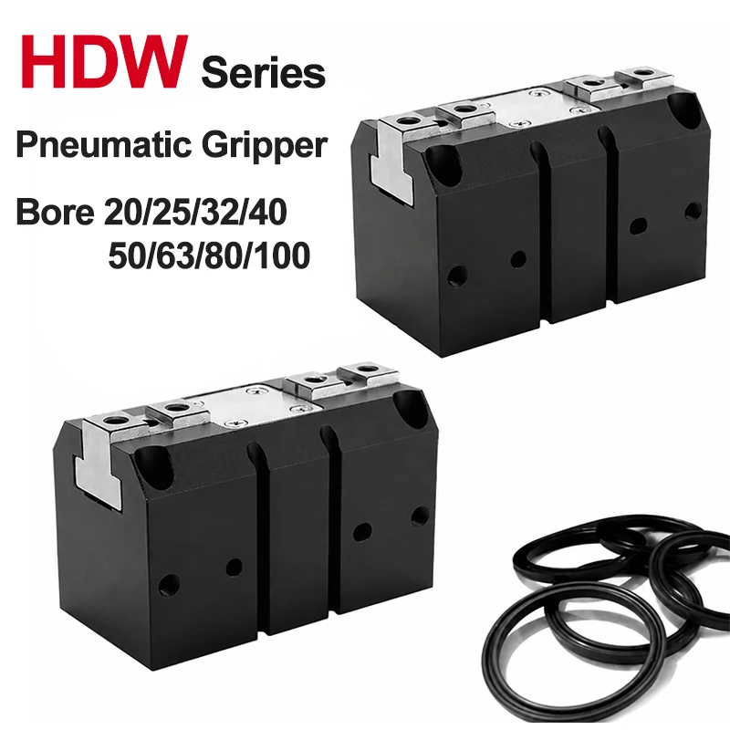 HDW Series Strong Mechanical Finger Cylinder Pneumatic Parallel Gripper 25/32/40/50/63/80/100 Air Clamp For Automation
