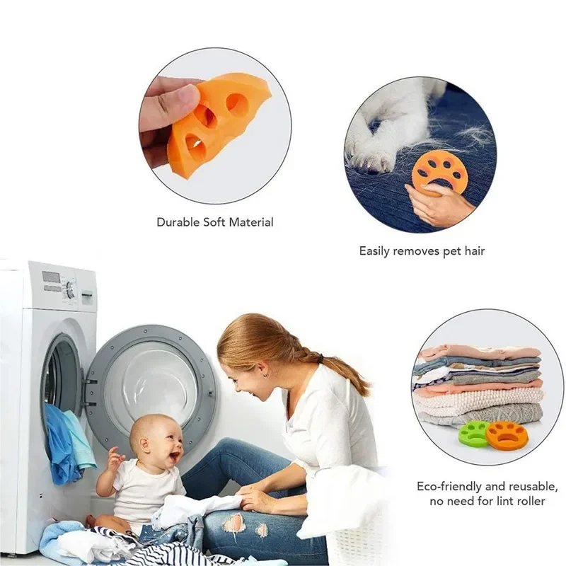 Reusable Pet Hair Brush Remover Animal Hair Catcher Brush Washing Machine Silicone Anti Plush Hair Washing Brush Cleaning Tool