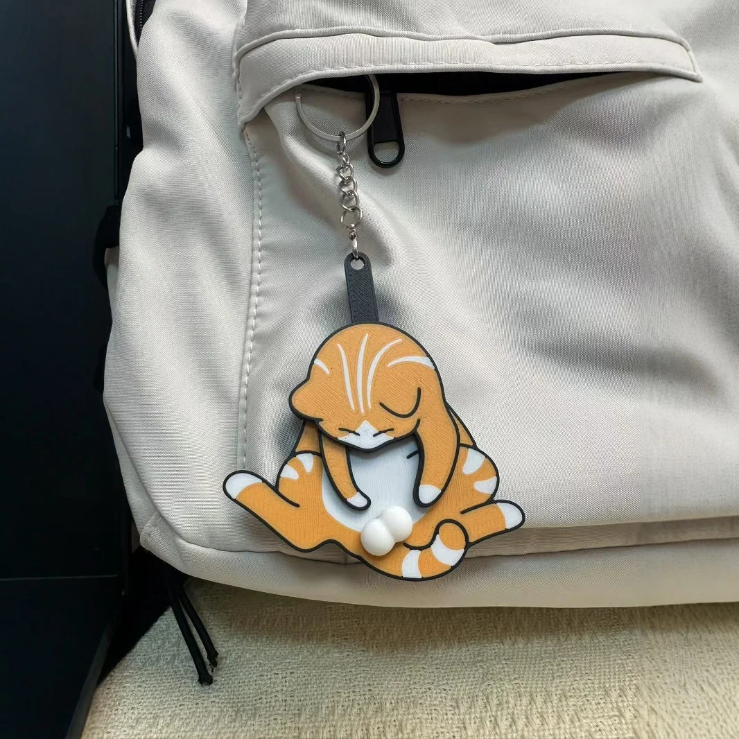 Niedlicher Schlüsselanhänger, kreativer Anhänger mit beweglichen Kugeln, drehbarer Katzen-Anhänger aus Acryl für Taschen, Schlüsselringe, Handtaschen und Autoschlüssel – ein Accessoire für Damen. – Detail 4