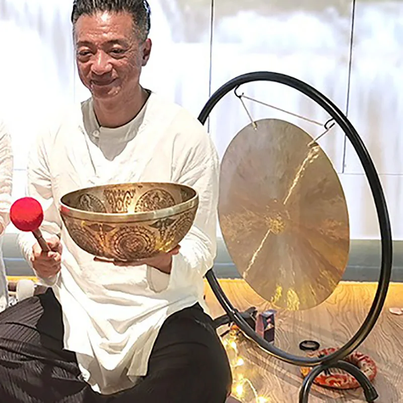 Professional Copper Gong Sound Therapy Percussion Cymbals Gong Instrument Chinese Traditional Musical Small Instruments