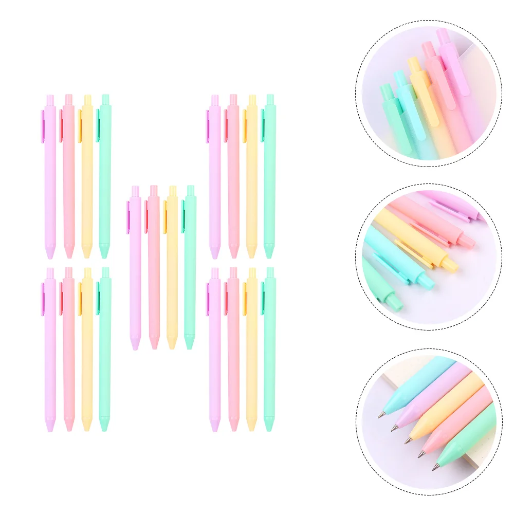 

20 шт., цветные макароны, 0,5 мм, тонкие матовые легкие пластиковые шариковые ручки для школы, офиса, ведения журнала