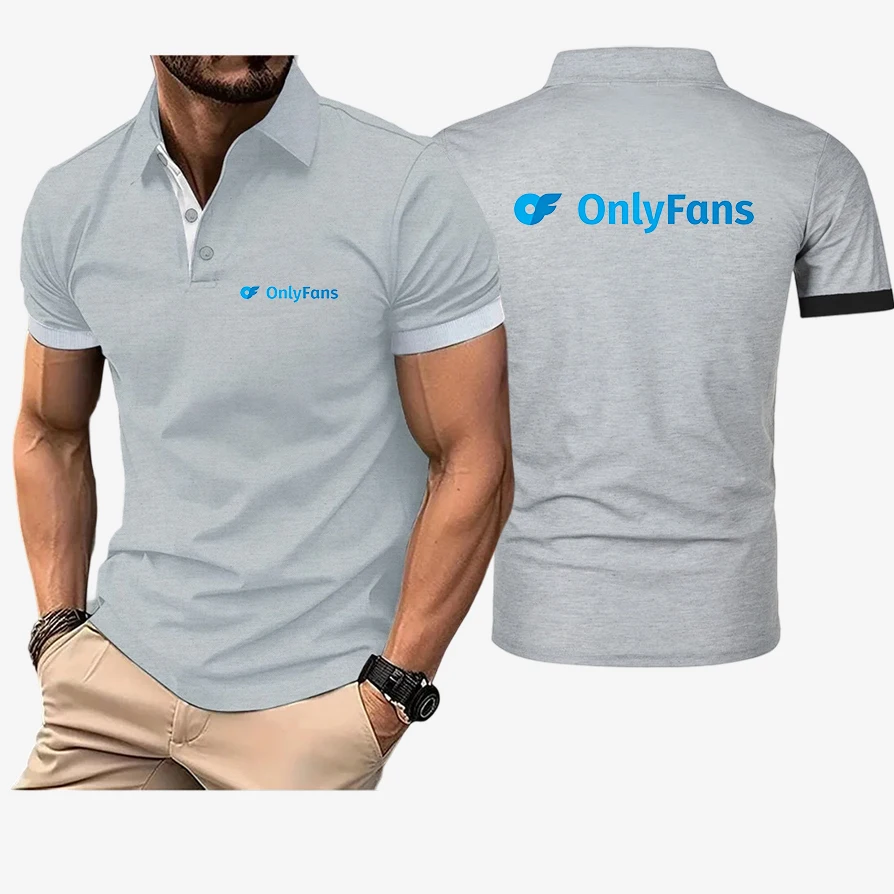 Onlyfans Solid color polo shirt ultra-light quick-drying breathable sweat-wicking T shirt suitable for fitness gym and running