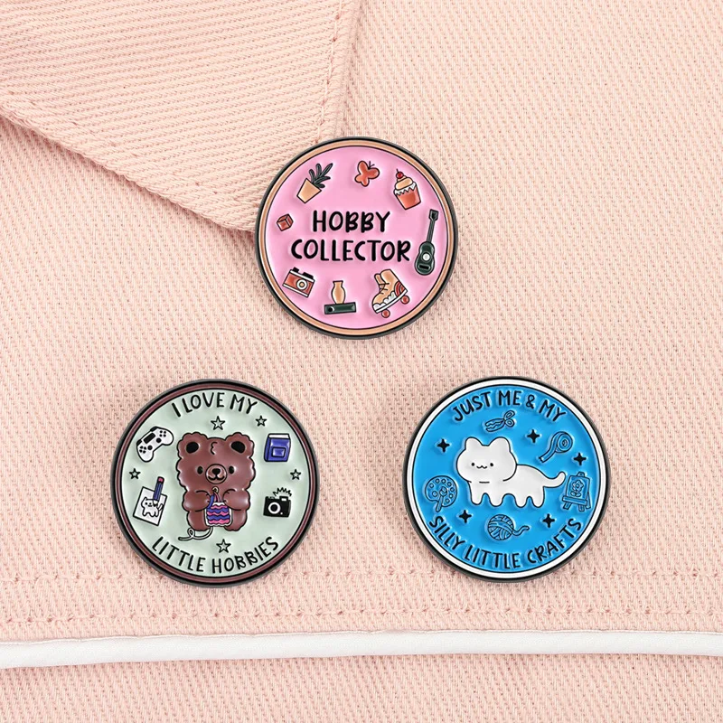 Cute Animal Theme Collection Pins Brooch I Love My Little Hobbies Pig Cat Bear Badge Enamel Lapel Pin Accessory Gift For Friends view 5