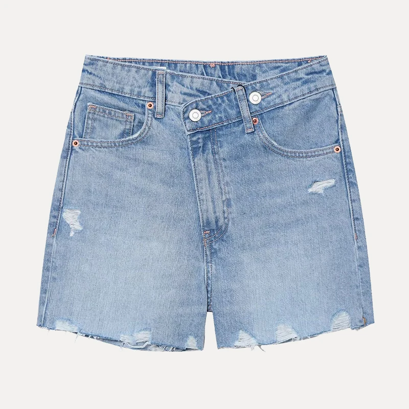 ฤดูร้อน 2025 เอวสูงเอว DENIM orts ผู้หญิง Sle Z ยี่ห้อใหม่มาถึง ort กางเกงสําหรับสุภาพสตรี