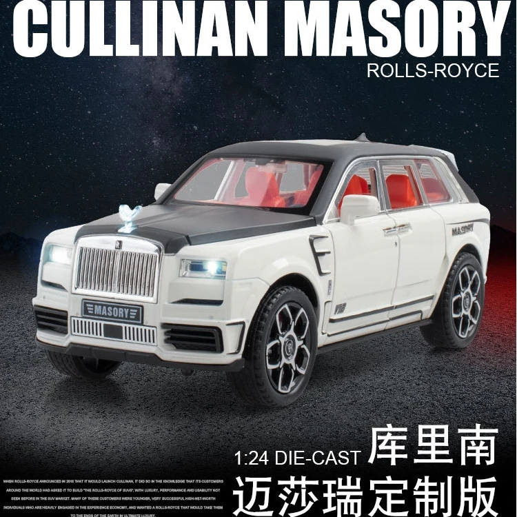 

Модель машины из металлического сплава в масштабе 1:24 Rolls-Royce Cullinan, модель литая автомобиля со звуковым эффектом, игрушки, подарок на день рождения, коллекция игрушек для автомобилей