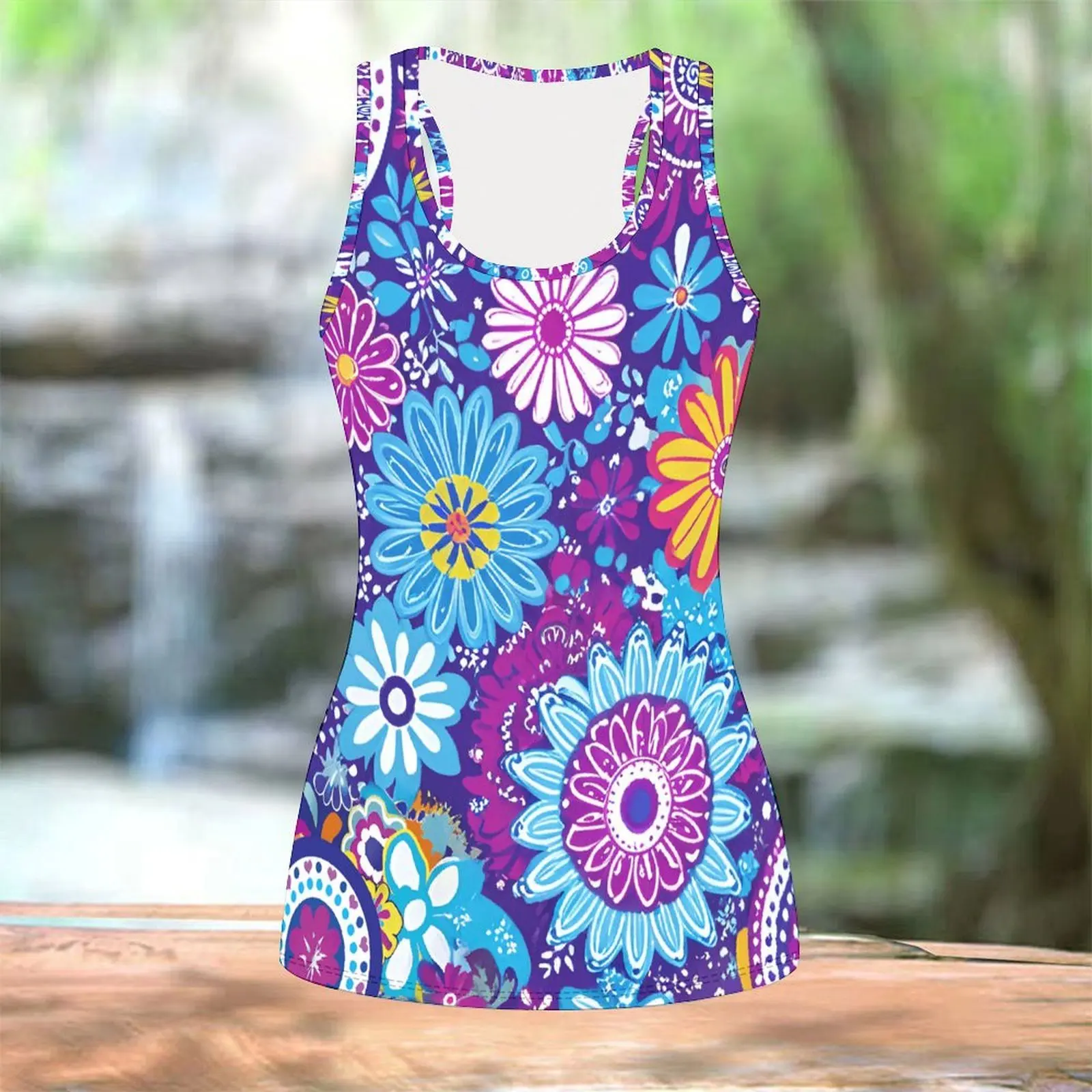 Vintage Round Neck Sleeveless Top Women's Casual T-shirt Temperament Tee Daily Vest Elegance Clothes - view 2