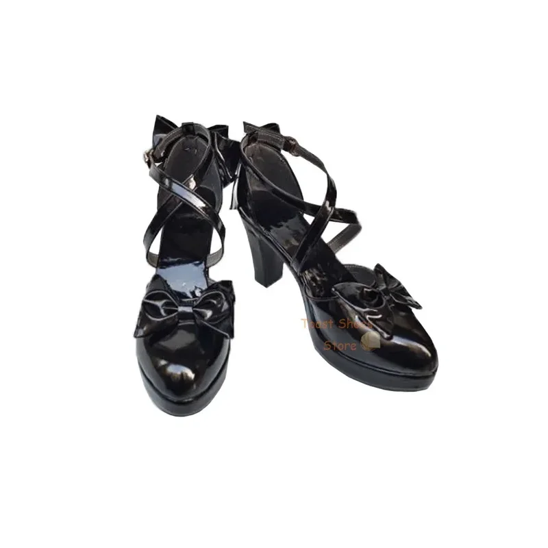 لعبة Genshinimpact Keqing Cosplay أحذية عالية الكعب لعبة الرسوم المتحركة الهزلية لعب الأدوار لأحذية كون أزياء الهالوين التنكرية