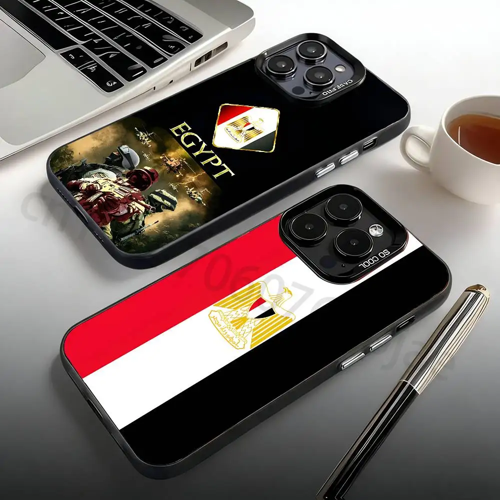 

E-Egypt Flag Phone Case For iPhone 17,16,15,14,13,12,11,Pro,Max,Plus,Mini Candy Matte Shockproof Cover