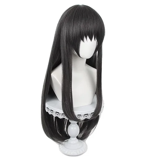 Akemi Homura Cosplay Wig Anime Puella Magi Madoka Magica Black Long Straight Hair Wig for Adult Cos Halloween Christmas Party