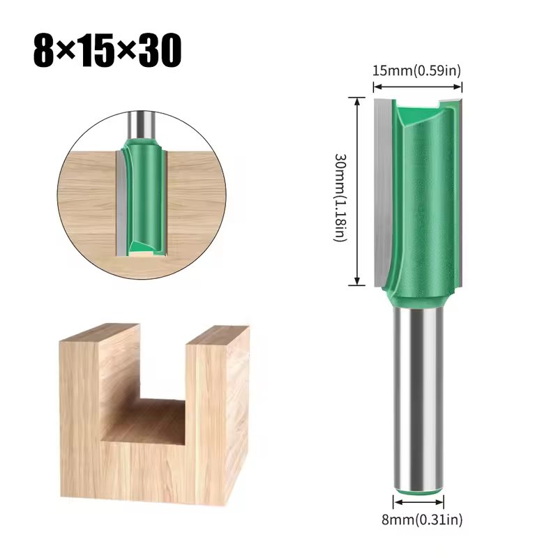 3mm-20mm Diameter 8mm Shank Straight Bit Tungsten Carbide Single Double Flute Router Bit Wood Milling Cutter For Woodwork Tool - Image 12