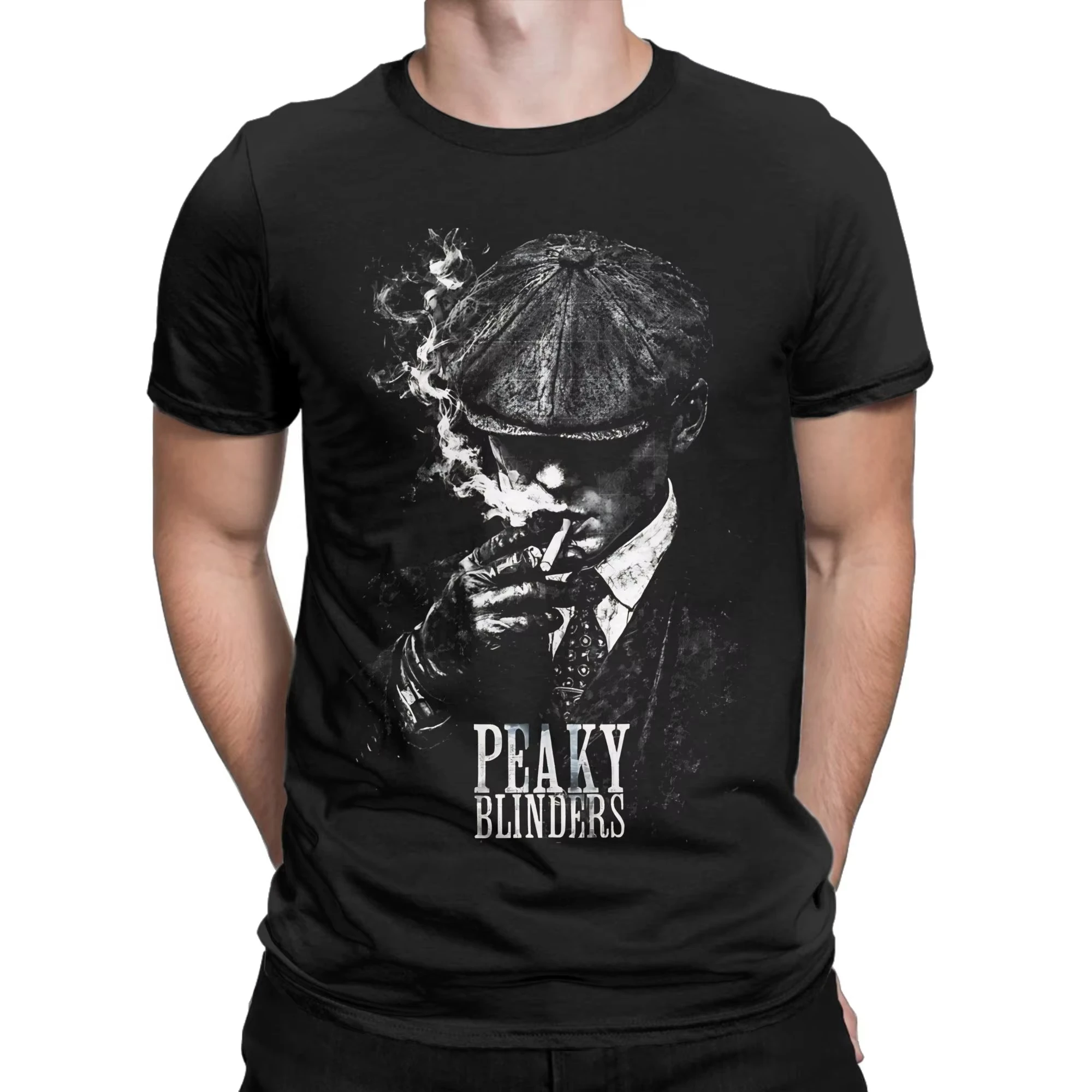 Nova camiseta masculina com estampa de Cillian Murphy - Tommy Shelby - Peaky Blinders, unissex, gola redonda, 100% algodão, manga curta, oversized, estilo Y2K.