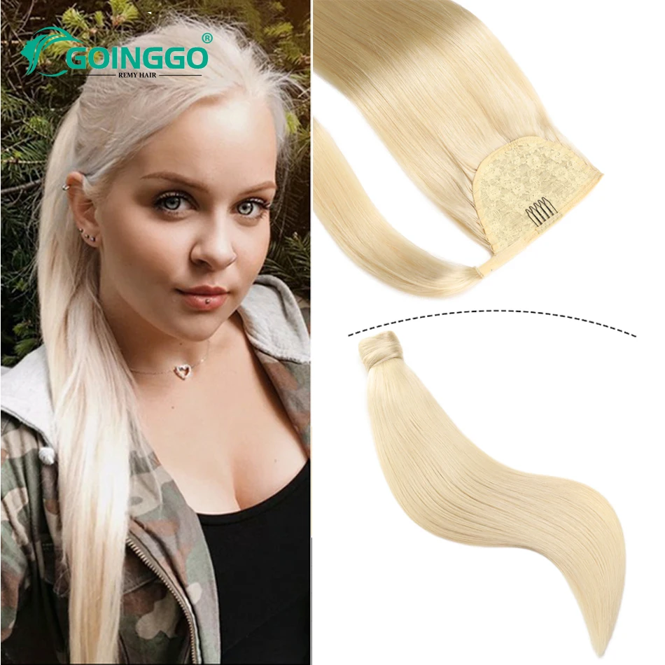 Clip In Ponytail Extension Wrap Around Long Straight Pony Tail Hair 14-28Inch Brazilian100% Remy Horsetail Hairpiece 90/120g