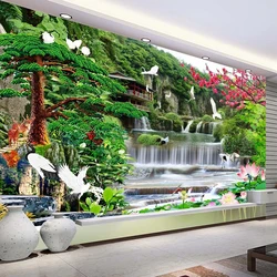 Custom 3D Wall Murals Wallpaper Waterfall Mountain Water Nature Landscape Photo Backdrop Decoration Painting Bedroom Living Room