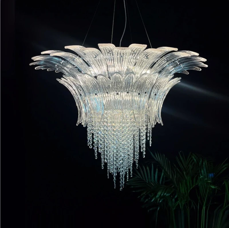 Luxury vintage glass chandeliers Living room decor Designer Bedroom lights Island Crystal lights