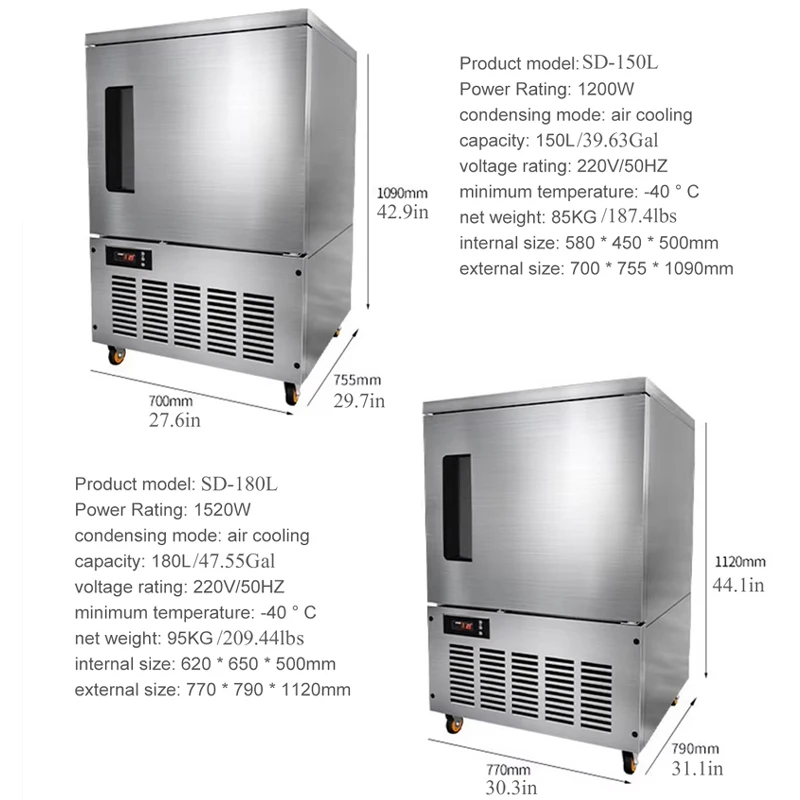 Commercial Quick Freezing Cabinet Restaurant Kitchen Blast Freezer Series Quick-freeze Cabinet/Individual Deep Freezer