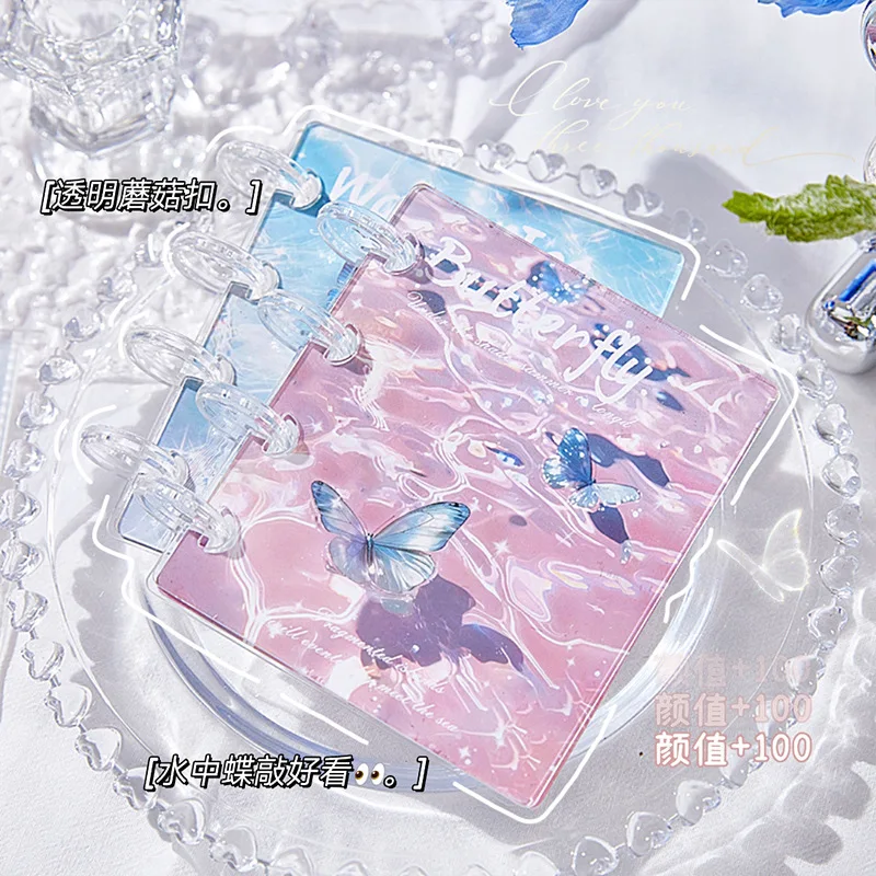 

Новинка 2025 года, мини-фотоальбом с бабочкой, летний допамин, свежий цвет, акриловый держатель для фотокарт, 3 дюйма, коллектор карточек с пуговицами в виде гриба