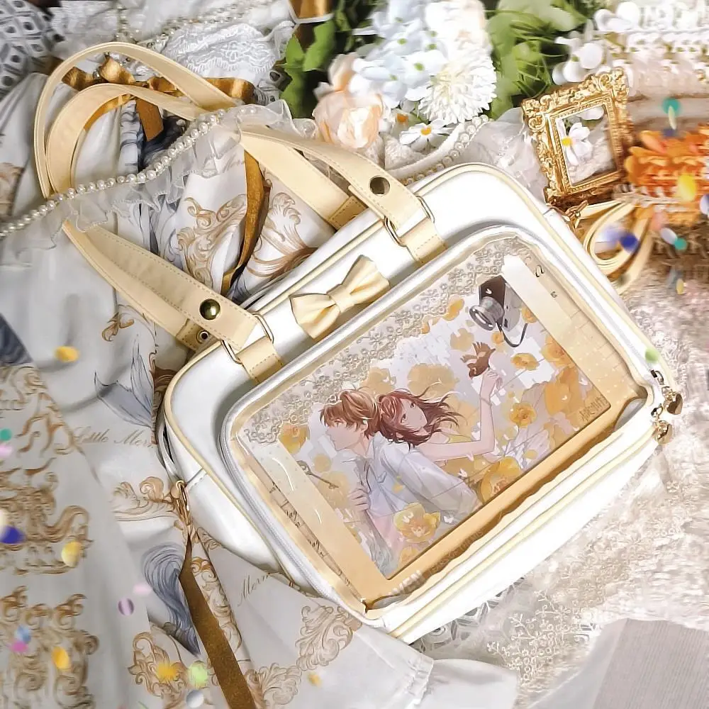 Y2K Nette Schleife Ita Tasche Mädchen Transparente Umhängetasche Frauen Mode Umhängetasche Messenger Tasche Ladys DIY Abzeichen Tote Tasche Lolita Handtasche – Detail 13