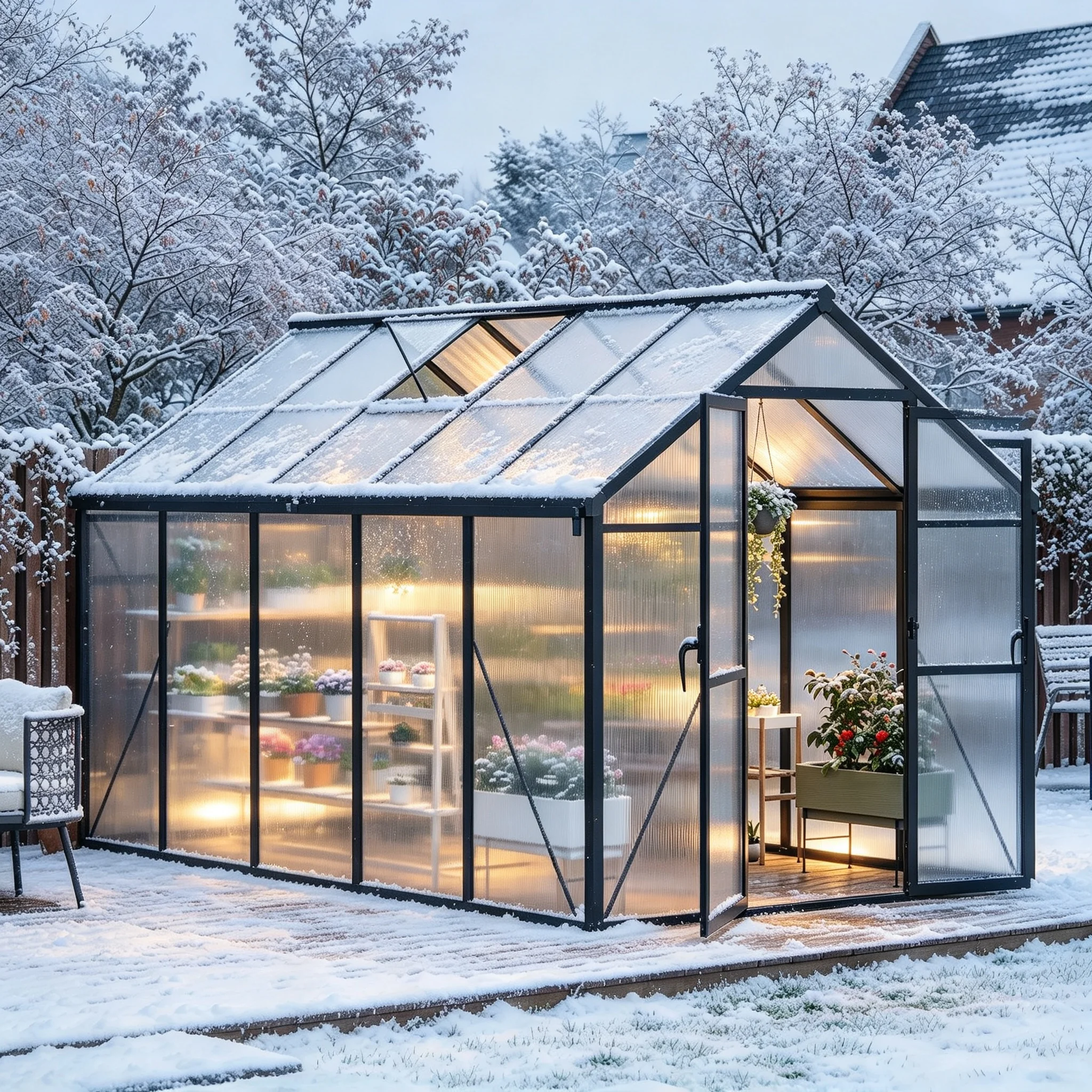 Polycarbonate Greenhouse Aluminum Frame - Walk-in Polycarbonate Greenhouse with Aluminum Frame,
