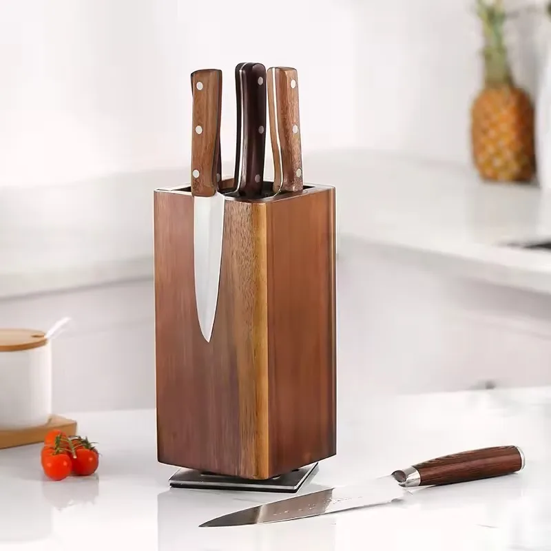 Tool Rack New 360 ° Rotating Wooden Magnetic Tool Holder Free Tool Holder Magnetic Kitchen Knife Holder