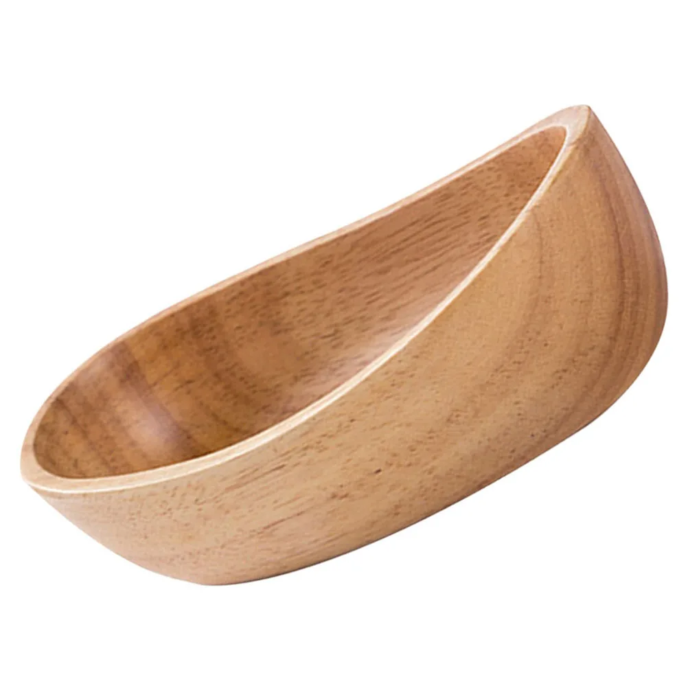 

Wooden Fruit Bowl Tray Boat-shaped Salad Mixing Bowl Natural Multi-function Decorative Practical Storage Household