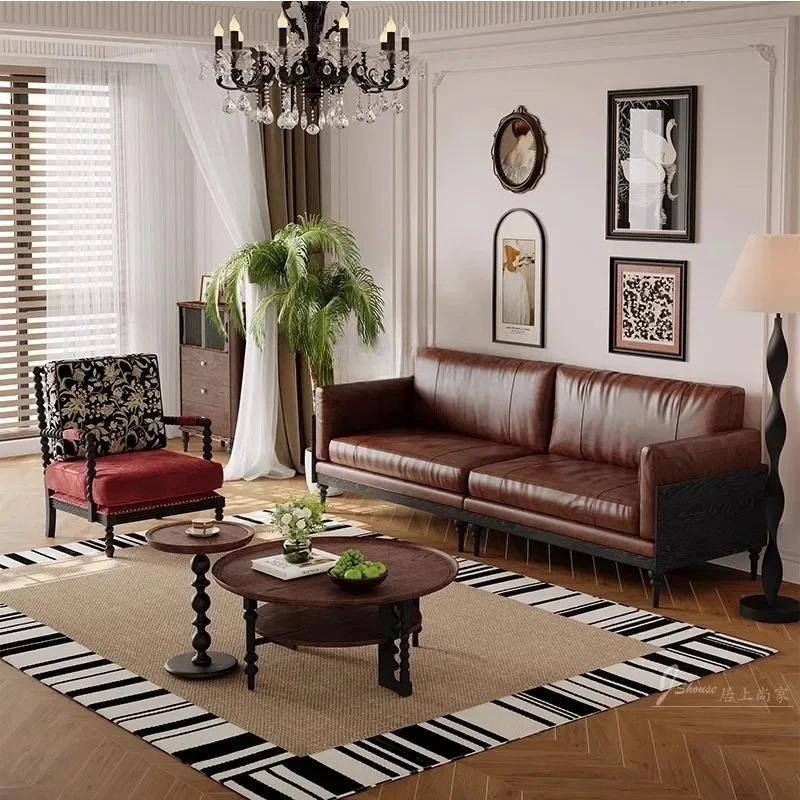 Французский светлый роскошный диван-кресло, антикварная гостиная, балкон, одноместное кресло из цельного дерева, современная спальня в стиле ретро