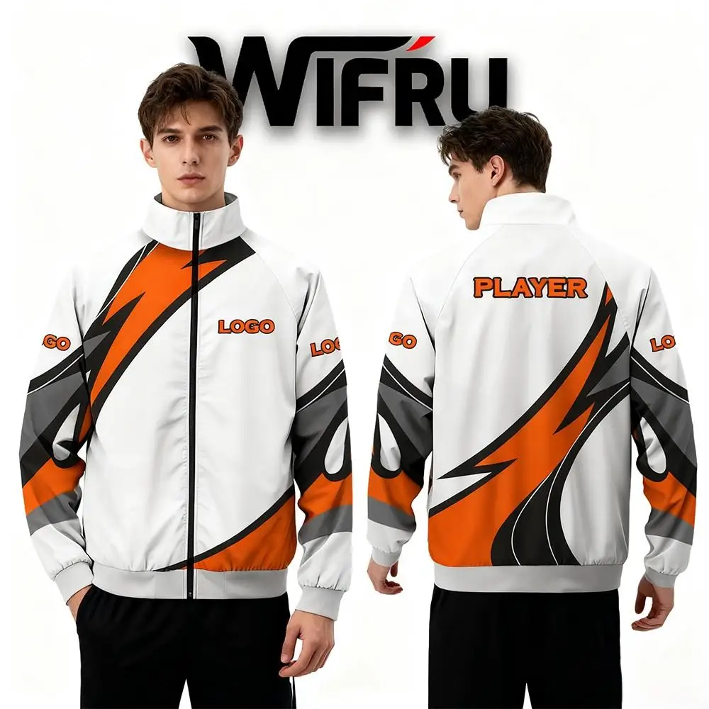 

WIFRU Мужская форма для киберспорта, куртка для профессионального игрока на молнии, сделай сам, настраиваемый черный дизайн, спортивная одежда, топы