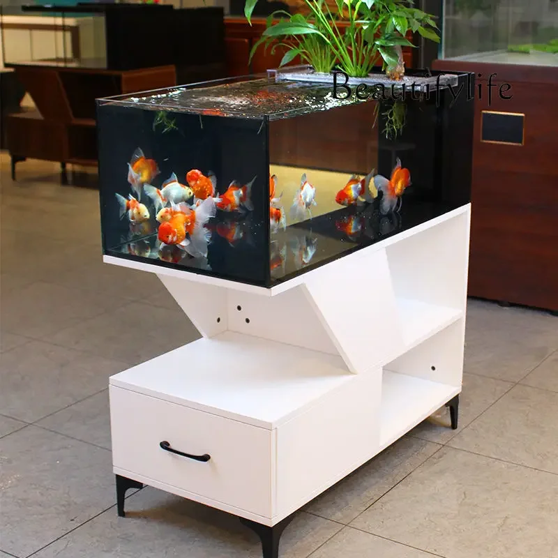 XX South American Native Self-circulating Fish Tank Bottom Cabinet Desktop Stream Side Filter Ultra-white Glass Boutique