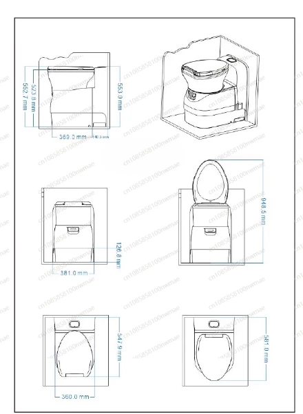 Electric Toilet With Hatch Portable Motorhome RV Cassette Toilet For Caravan For Caravan,Camper Accessories