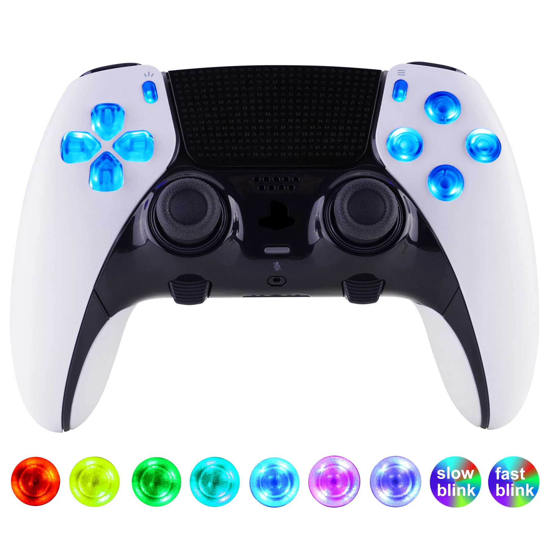 

eXtremeRate Multi-Colors Luminated D-pad Action Create Option Home Face Buttons D&F LED Kit for ps5 Edge Controller