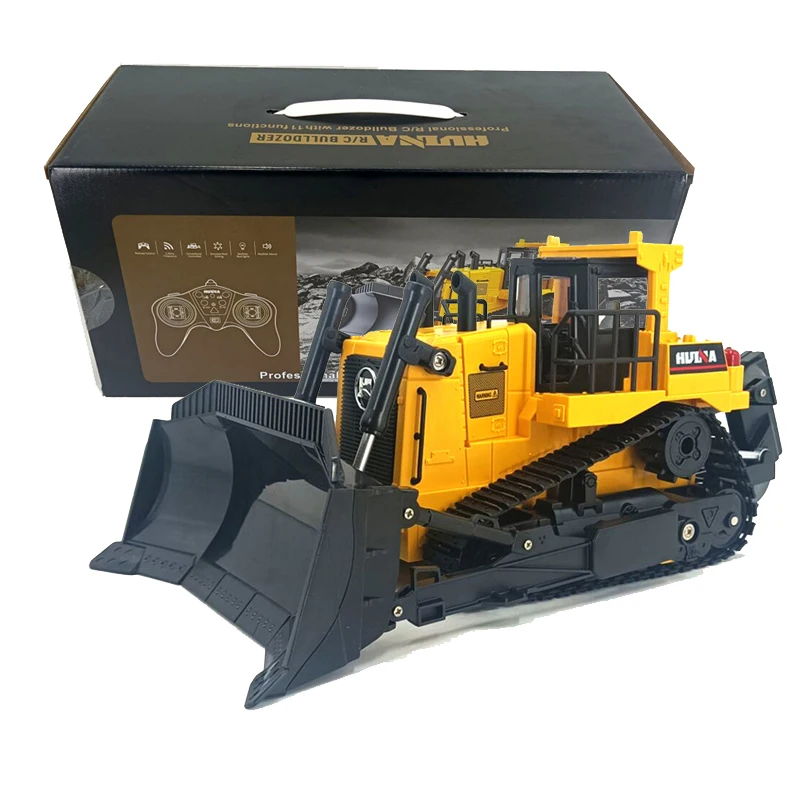 Huina 1/16 Rc Heavy Duty Dozer 1554 11-kanałowy zdalnie sterowany pojazd inżynieryjny zabawki elektryczne prezenty dla dzieci