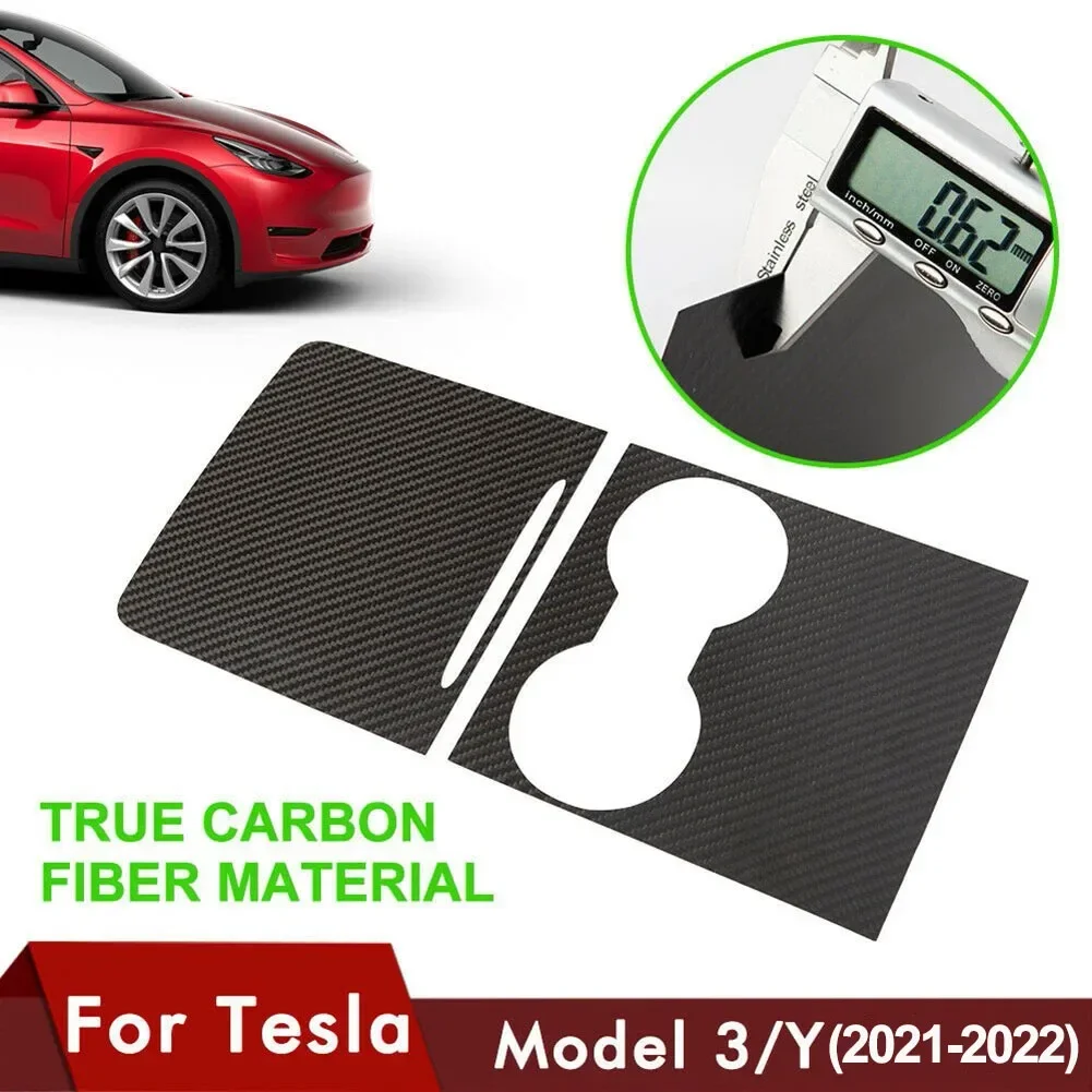 Real Carbon Fiber Center Console Cover For Tesla Model Y 3 Central Control Panel Trim True Carbon Interior Accessories 2021-2023