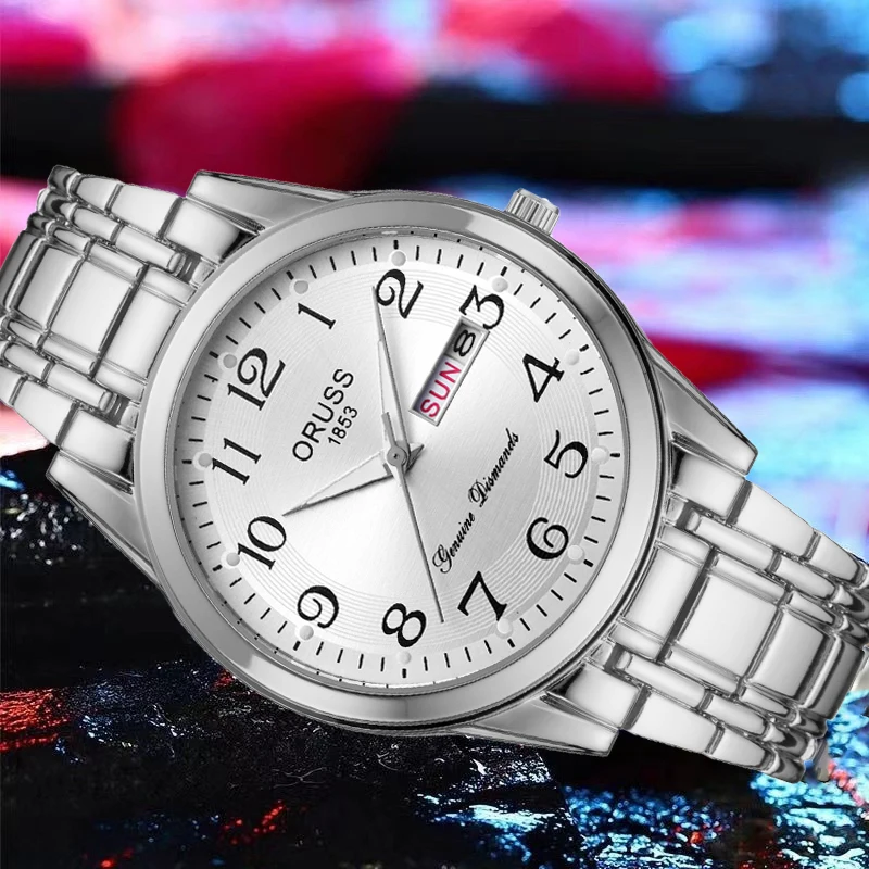 Деловые высококачественные модные мужские часы, Индивидуальные прочные Цифровые мужские часы с двойным календарем и точностью