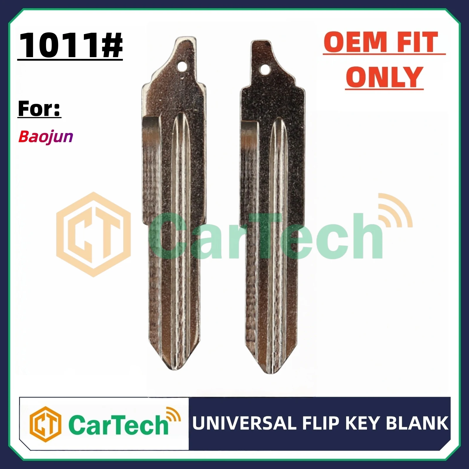 Cartech  1011# OEM Style Uncut Blank Key Blade Replacement for BAOJUN Original Remote Key