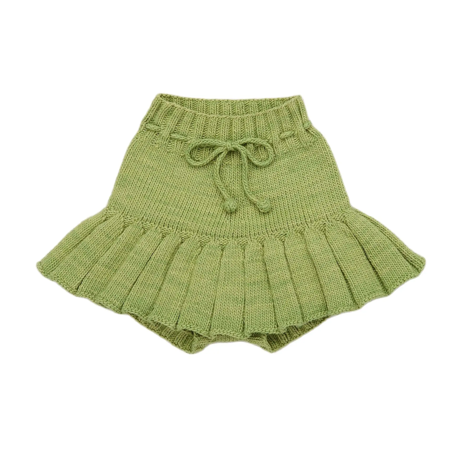 Girls Skater Skirt Children Knitwear Culottes Toddler Kids High Waist Mini Skirts with Pants