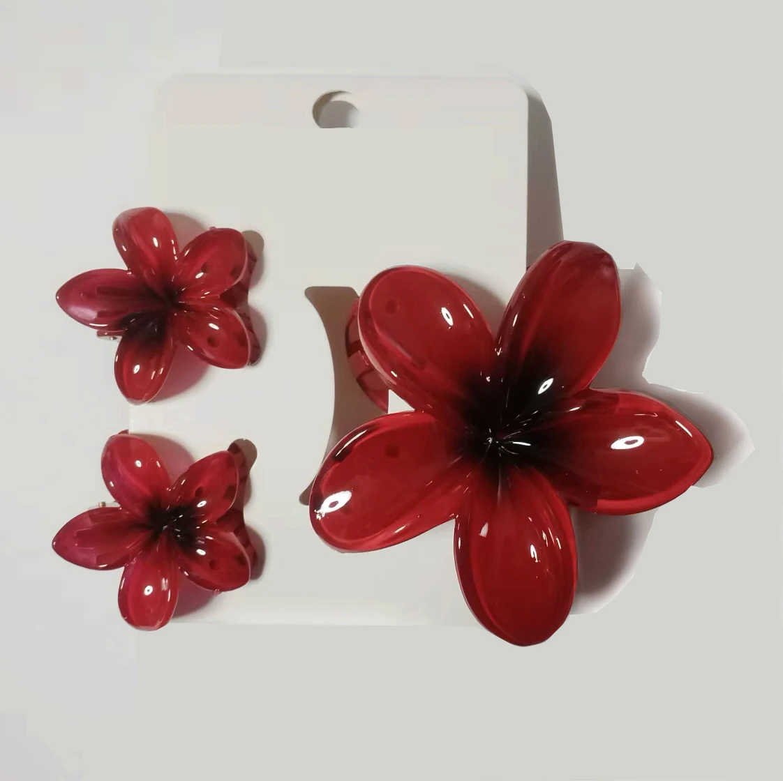 3 pcs/set Flower Claw Clip Women Summer Beach Cute Hawaiian 8CM*1+4CM*2PCS Preppy Stuff Female Hair Accessories For Summer image 6