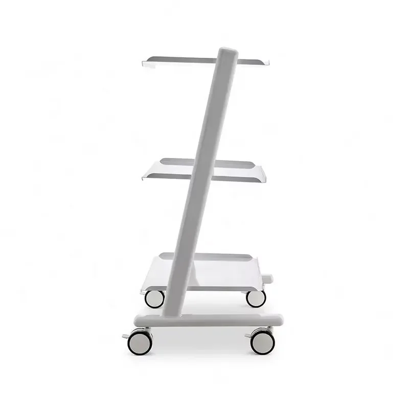 White 3 Layer Rolling Trolley for Beauty Salon Spa Portable Cart with Casters Multipurpose Storage Shelf for Tools and
