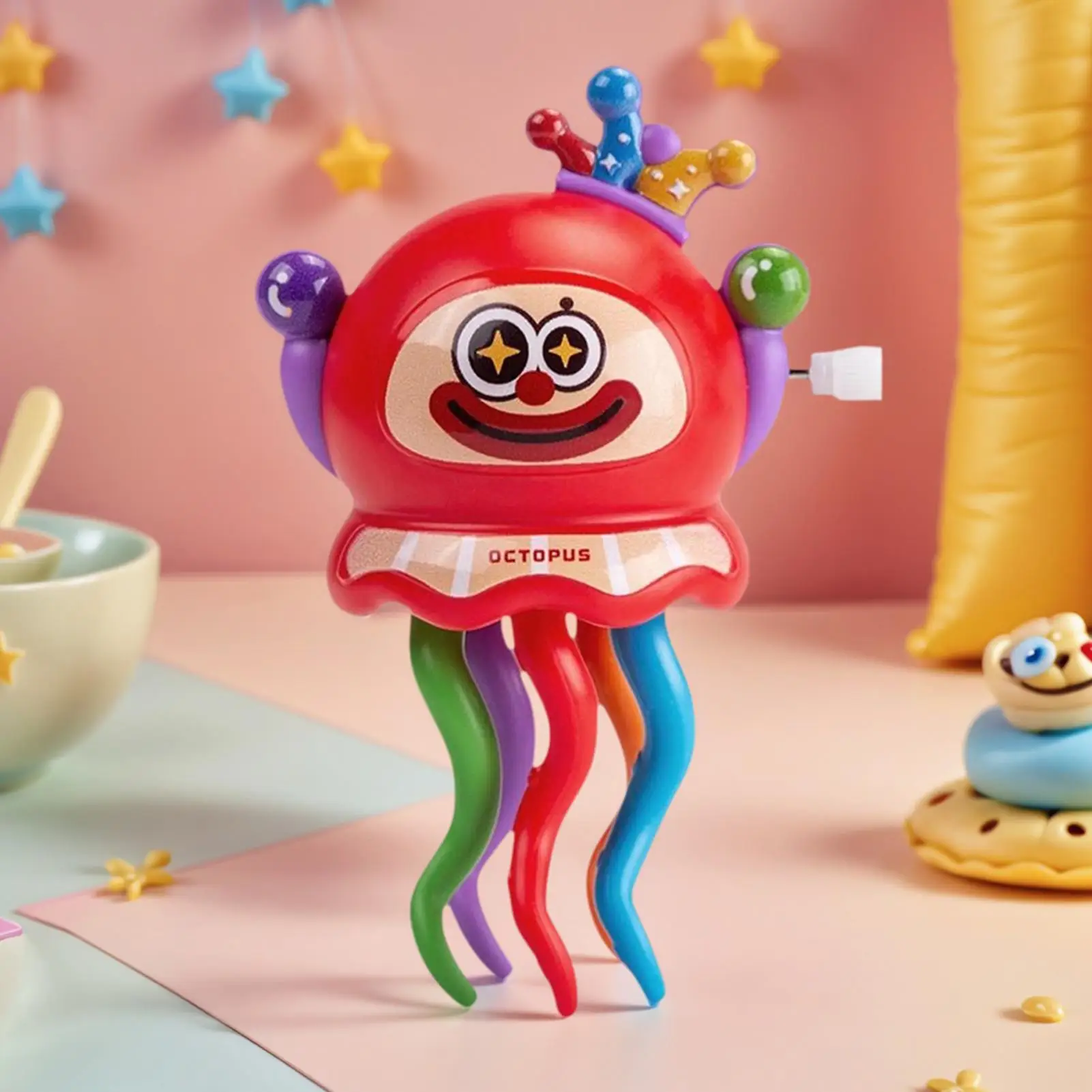 Giocattolo di polpo strisciante danzante Polpo di clown di azione automatica intelligente Giocattolo di carica per le ragazze dei ragazzi Aula Asilo nido Soggiorno
