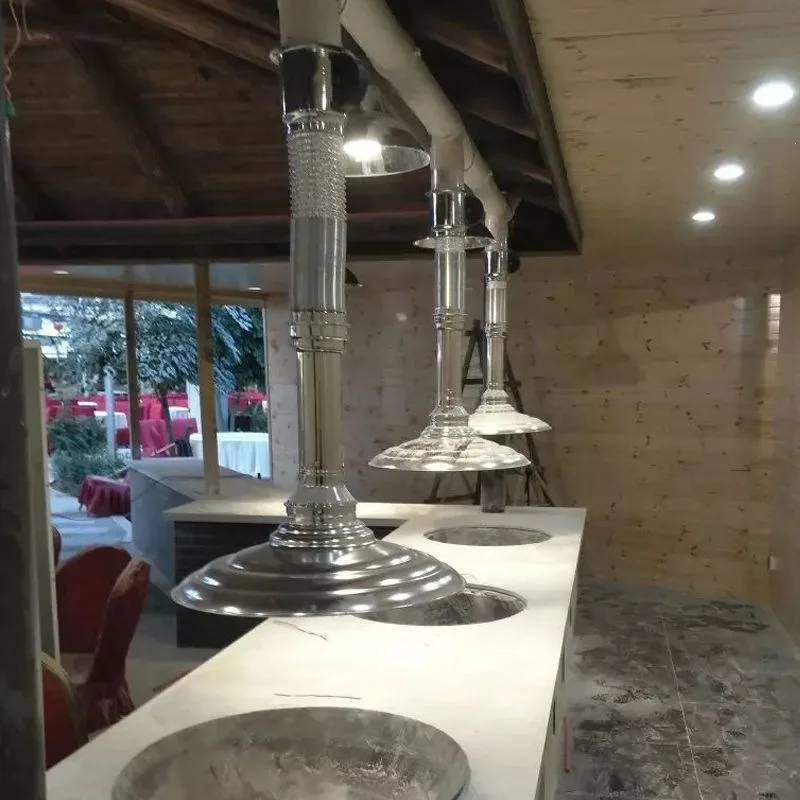 Commercial Korean BBQ Smoke Extractor, Indoor Barbecue Telescopic Exhaust Pipe, Restaurant Upper Ventilation Smoking Equipment