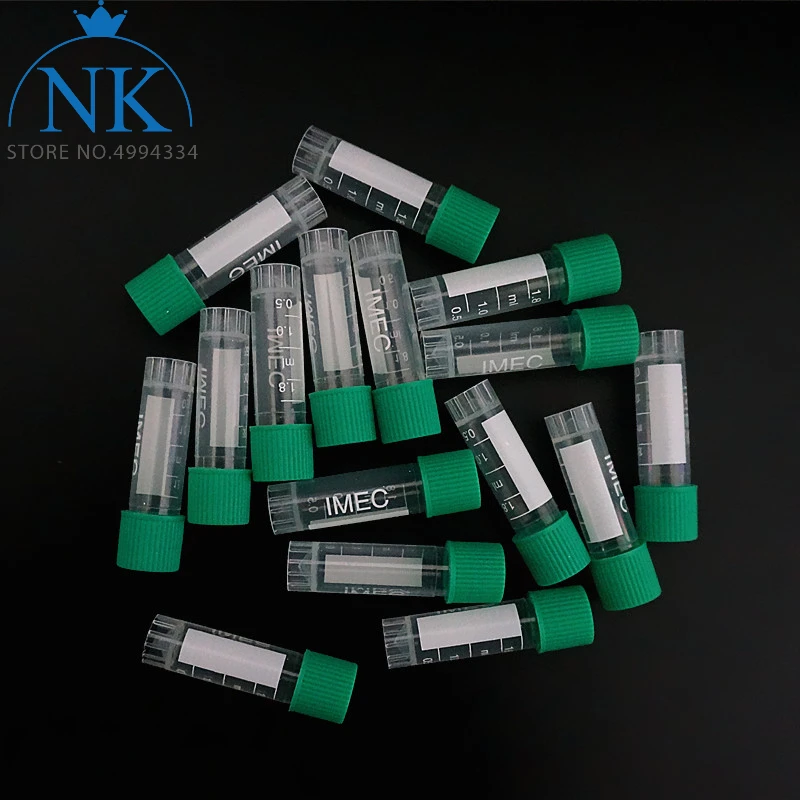 Tubos de Congelamento de Laboratório com Tampa Rosca, Tubo Centrífuga PP, Frascos Volume, Graduação, 24 Unidades por lote, 1,8 ml