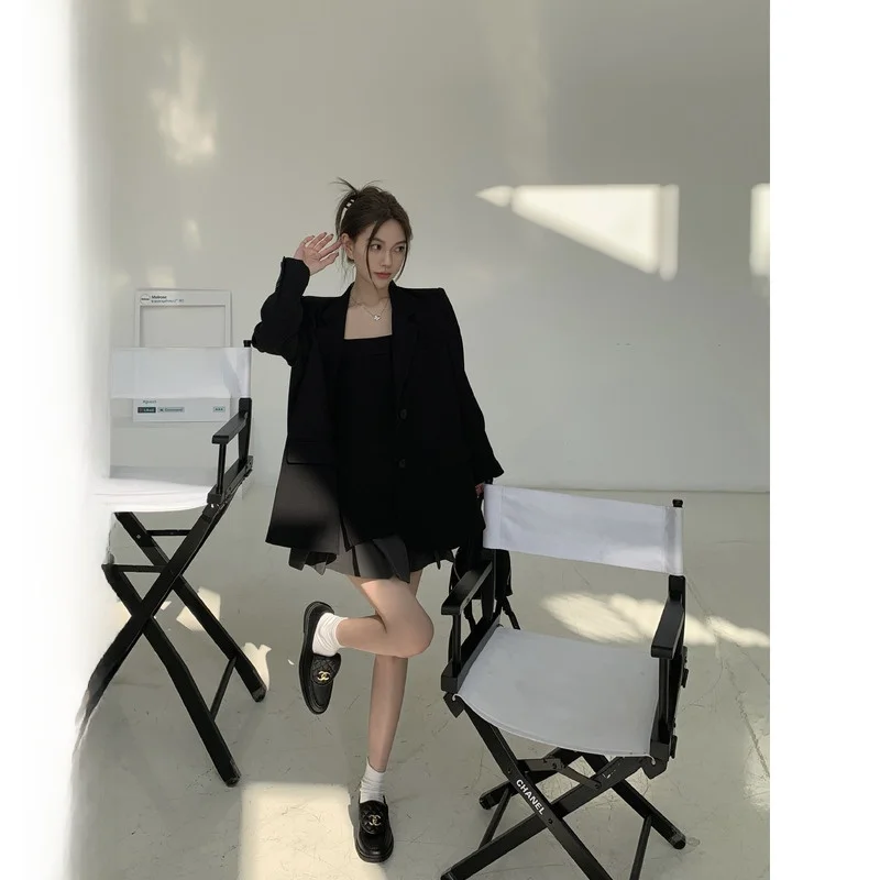 

Bla Asymmetrical High Waist Pleated Skirt Suit Women's Two-Piece Set Special Offer High Quali Winter Faion Ladies