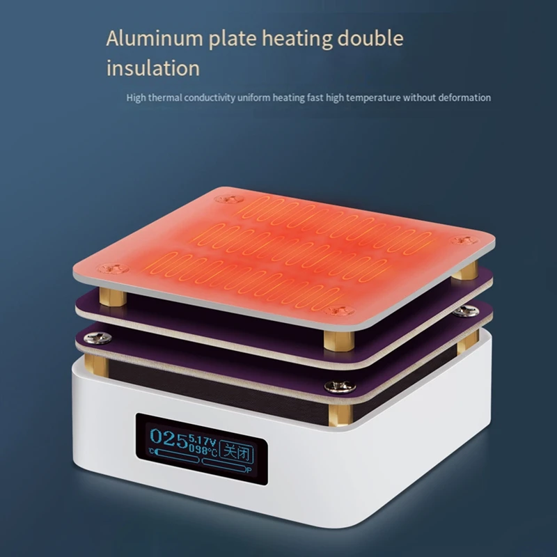 AA01-PD65W Mini Hot Plate Digital Soldering Preheating Rework Station PCB SMD Board Soldering Plate Heating Table Repair Tool