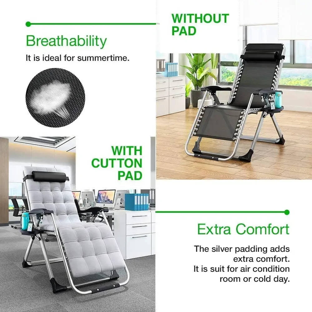 Chaise de camping zéro gravité en acier de haute qualité 2026 avec repose-pieds, légère et portable pour personnes âgées