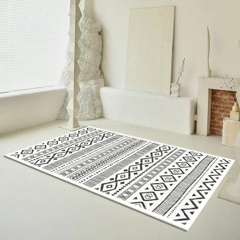 

Bohemian Ethnic Style Living Room Decoration Carpet Light Luxury Bedroom Bedside Soft Rug Modern Study Cloakroom Non-slip Rugs