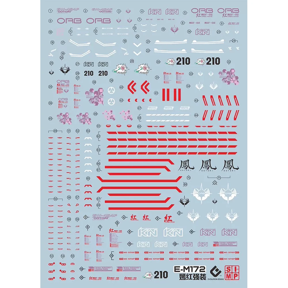 Decalque De Água EVO Para 1/100 MG Strike Rouge Modelo, Materiais Auxiliares, Decalques De Alta Precisão, Modelo De Plástico...