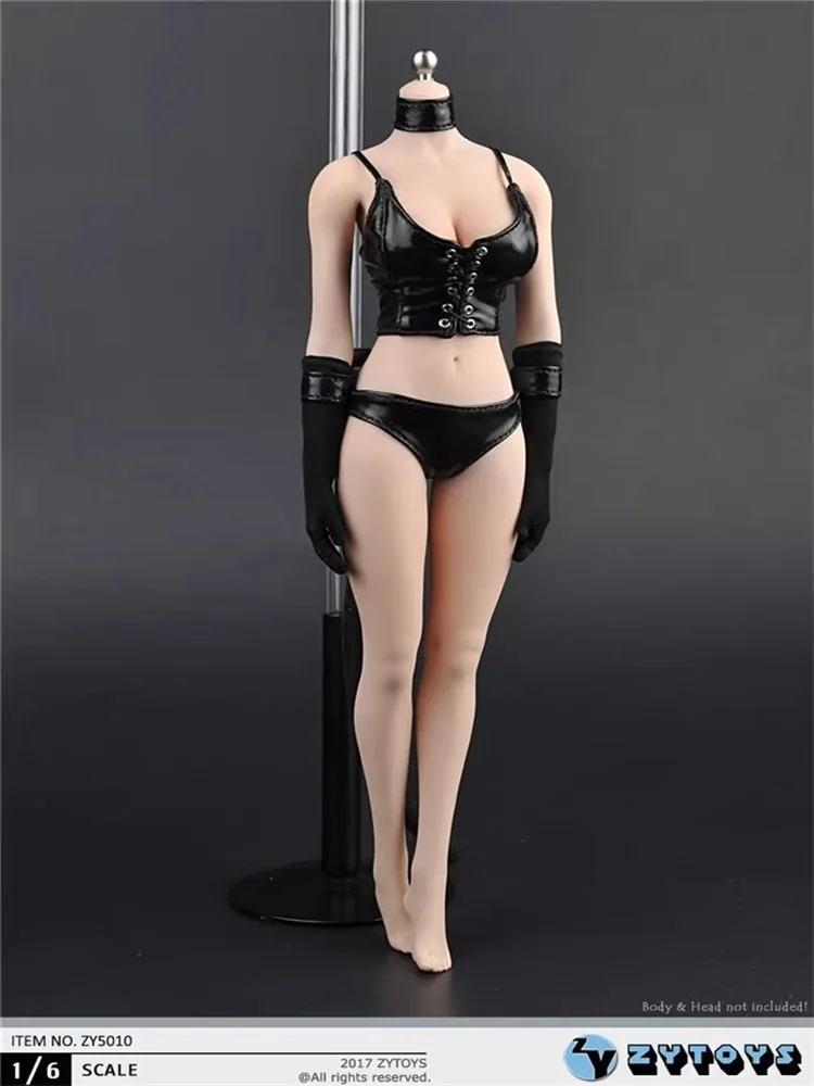 ZYTOYS ZY5010 1/6 Female Soldier Sexy Clothes Leather Camisole Vest Set Model Fit 12'' Action Figure Body In Stock