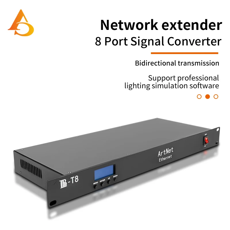 

Artnet 8-полосный сетевой расширитель выхода Dmx 8x512 4096 каналов для Satge Dj Lighting Controller Artnet To DMX Node DJ Disco Stage