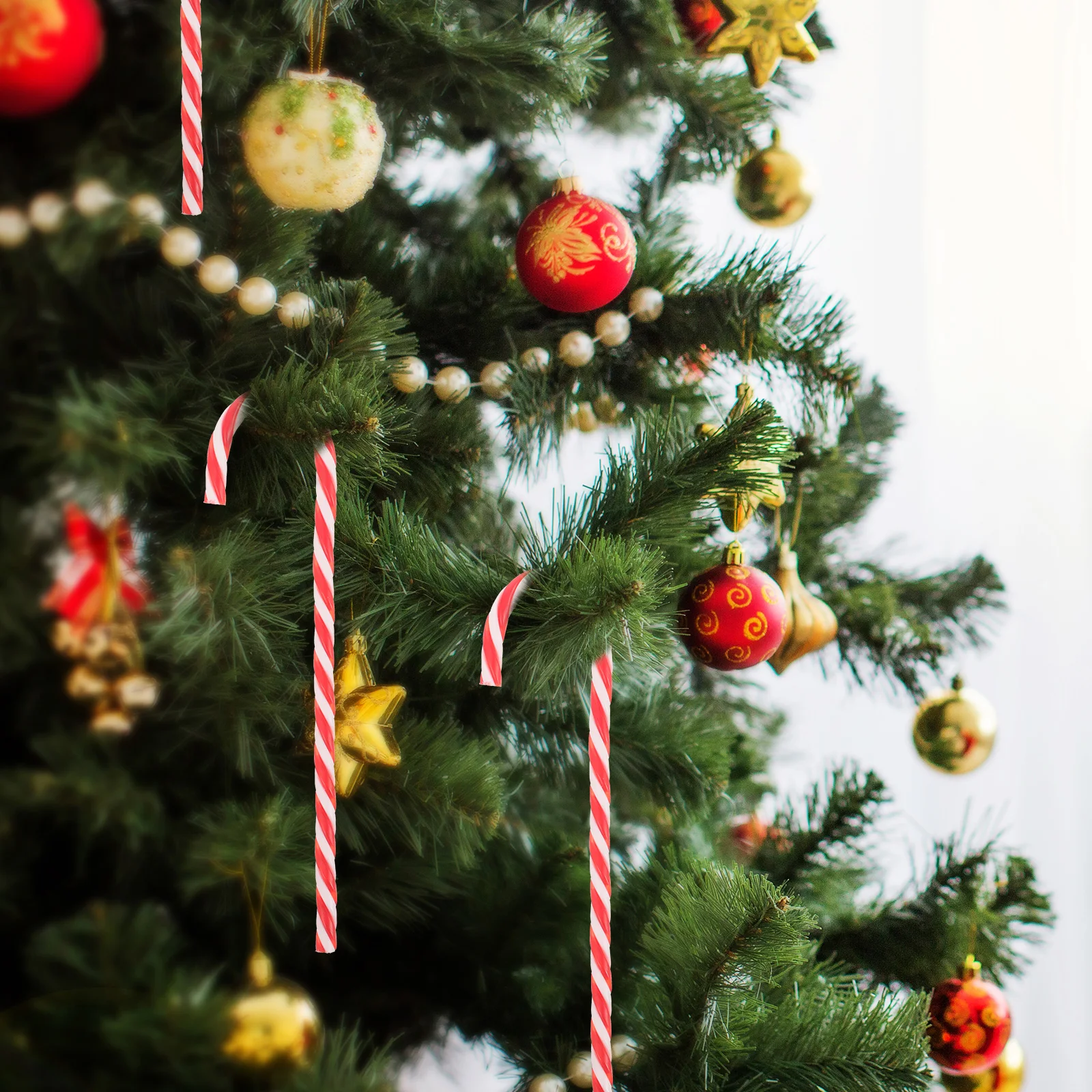 

12 Pcs Christmas Decorations Walking Stick for The Elderly Gifts Candy Cane Ornaments Tree Red Child