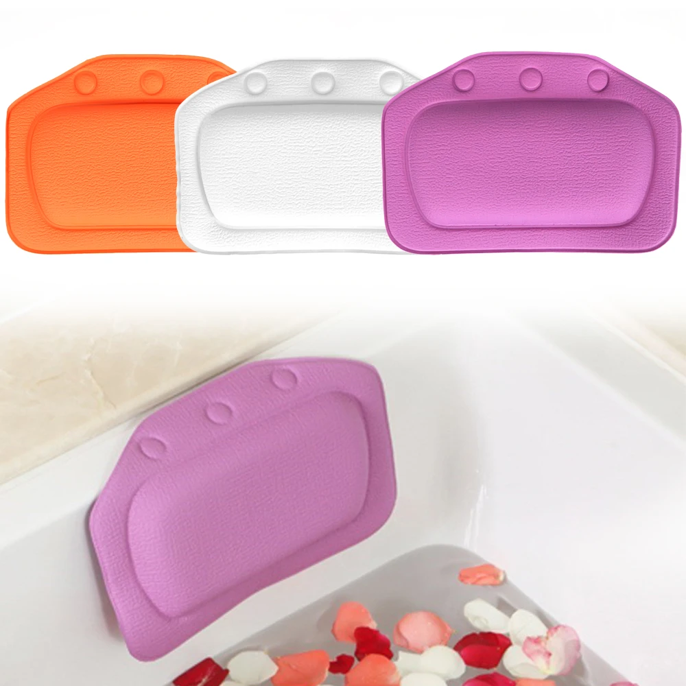 Nackenbadewannenkissen, weiche Kopfstütze, Badzubehör mit Saugnapf, PVC-SPA-Badekissen, 21 x 31 cm